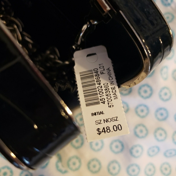 NWT WHBM Black Small Evening Bag with Soulder/Crossbody Chain - Picture 4 of 8